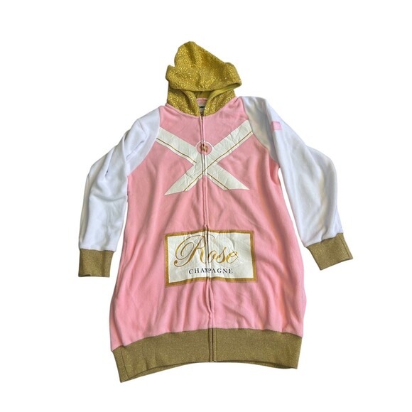 Tipsy Elves Dresses & Skirts - Tipsy Elves Rose Champagne Bottle Costume Hoodie Dress Zip Up Size 3XL